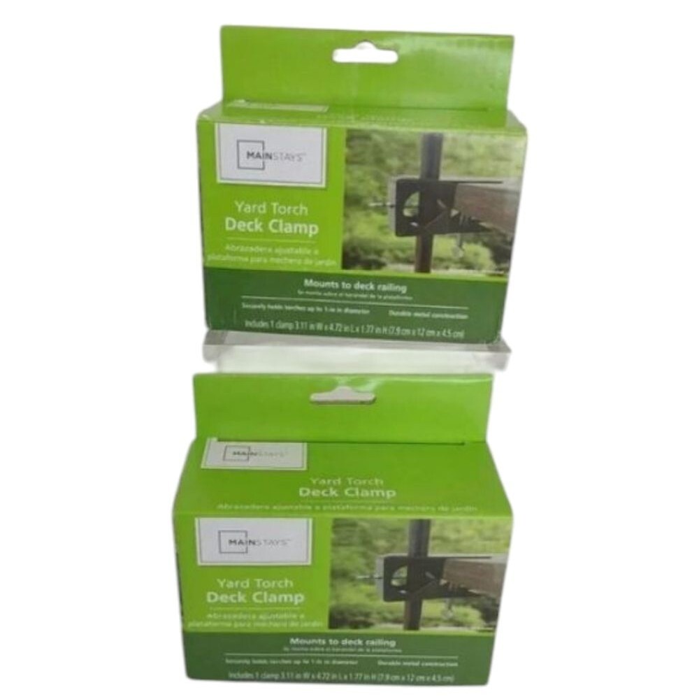 Yard Torch Deck Clamp Lot Of Two Black Mainstays NWT